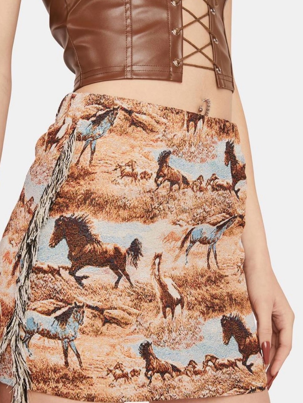 Brown Tapestry Horse skirt